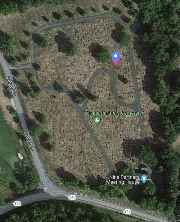 Map of Nine Partners Cemetery in Milbrook, New York